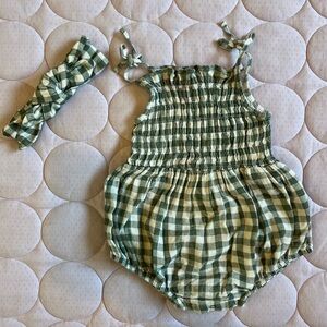 Kate Quinn Green and White Gingham Bubble